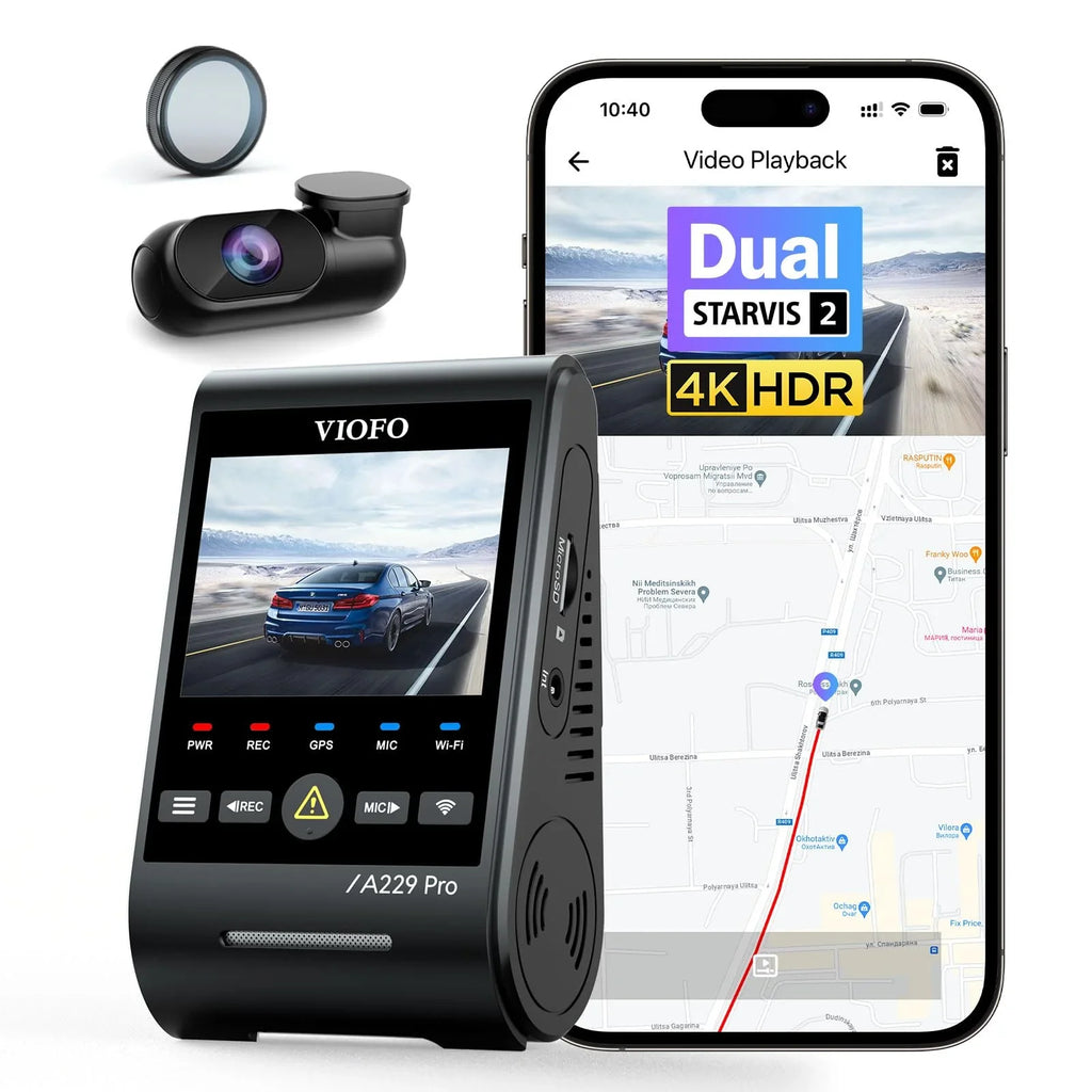 A229 IMX678 2CH 2 lb VIOFO 4K+2K Camera Pro Dual Front IMX675 with Car & GPS, STARVIS Rear Dashcam 2