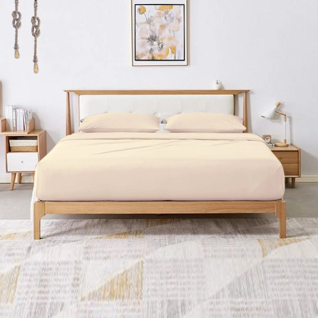 Fit @ Brand Cotton Count Upto 6-Piece 1000 Deep 22 Deep Pattern, Pocket, 100% Pocket 'hotellinen' Super Hotel Solid Extra Inches Thread Sheet (King, Soft Set Ivory) Egyptian