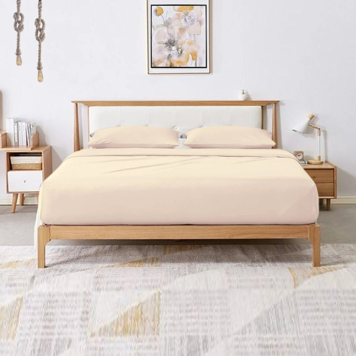 Fit @ Brand Cotton Count Upto 6-Piece 1000 Deep 22 Deep Pattern, Pocket, 100% Pocket 'hotellinen' Super Hotel Solid Extra Inches Thread Sheet (King, Soft Set Ivory) Egyptian