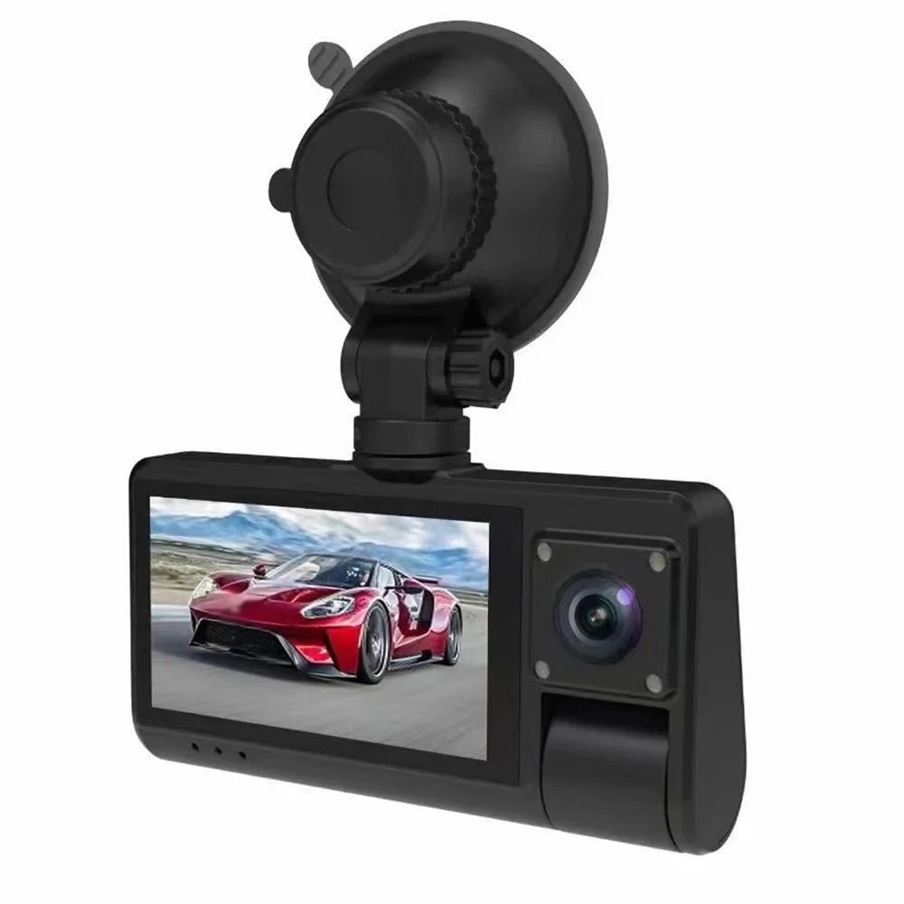 OWSOO with Touched Video Safety Screen Driving Wide Rearview Recorder Recording Car Angle, Clear Auto Cam, Dash Mirror for