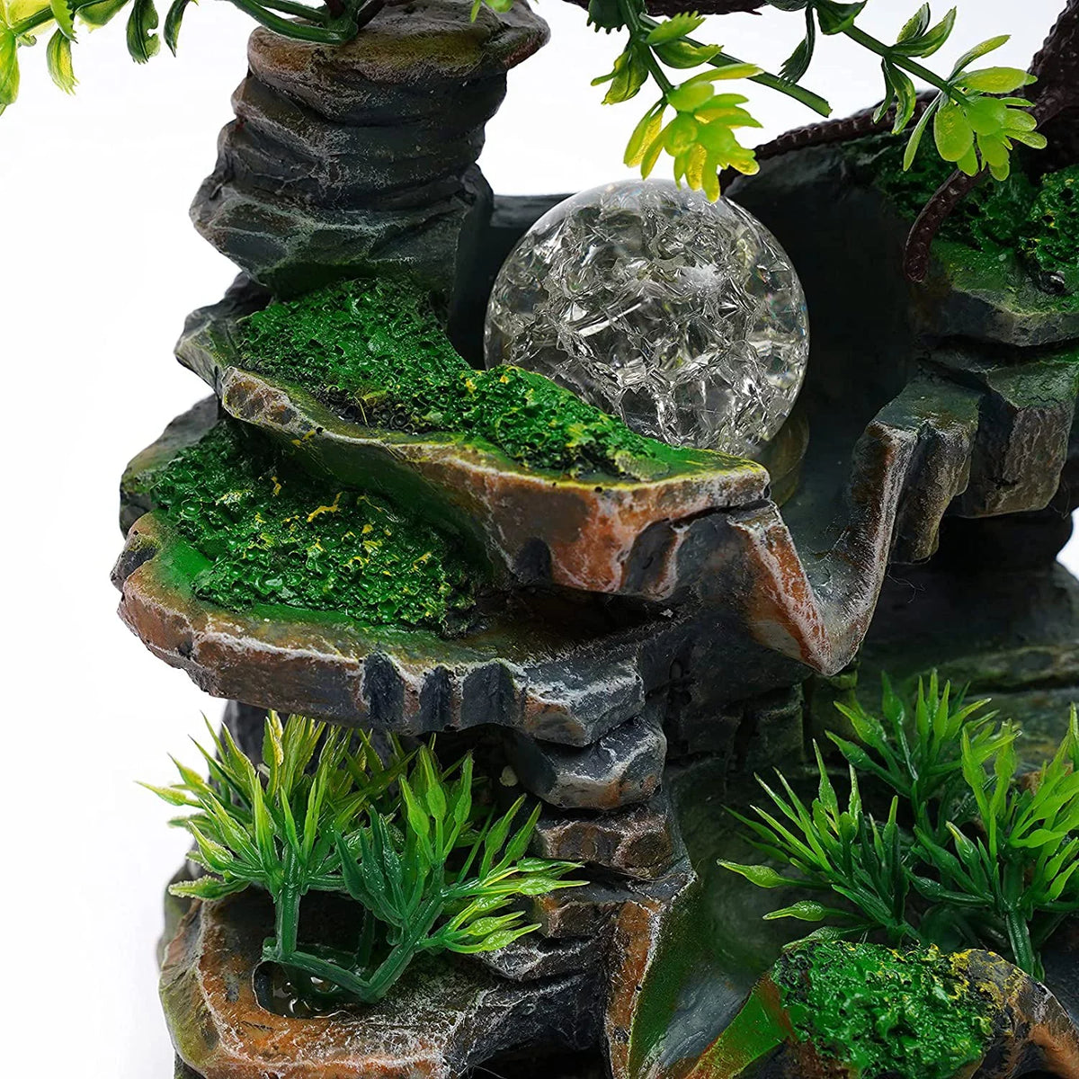 Fengshui Fountain Ornament Waterfall Miumaeov Rockery Decor Zen Desktop