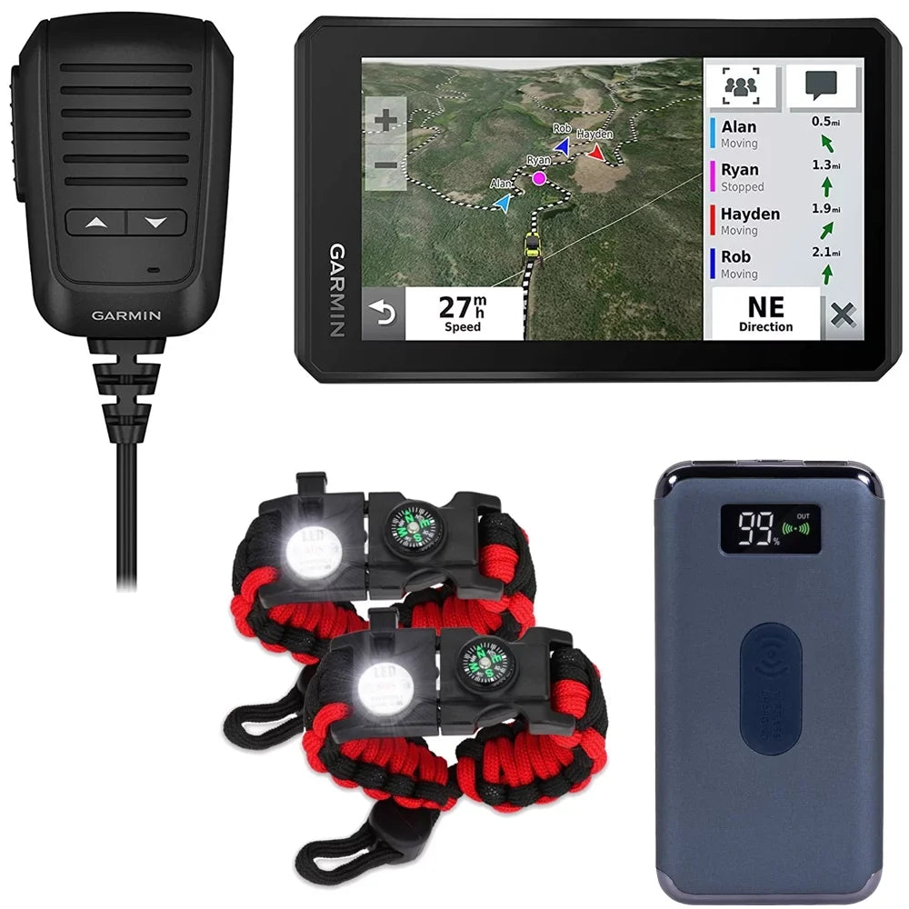 Tactical Bundle Gear Inch and Group Deco Screen Essentials Power mAh Deco with 5.5 010-02406-00 Garmin Navigator Radio Off-Road 8000 Tread 2-Pack Paracord Emergency Bank Powersport Bracelet with