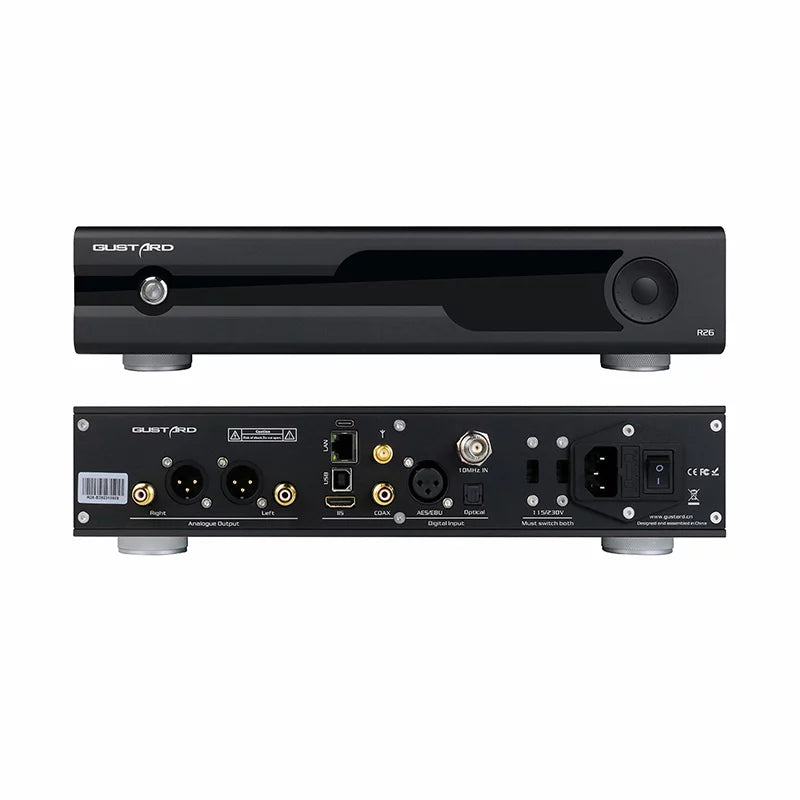 Decoder DSD (Black） R26 MQA Dual Gustard R2R LDAC Native Remote XMOS Discrete DAC Balanced with DAC Clock K2 Control