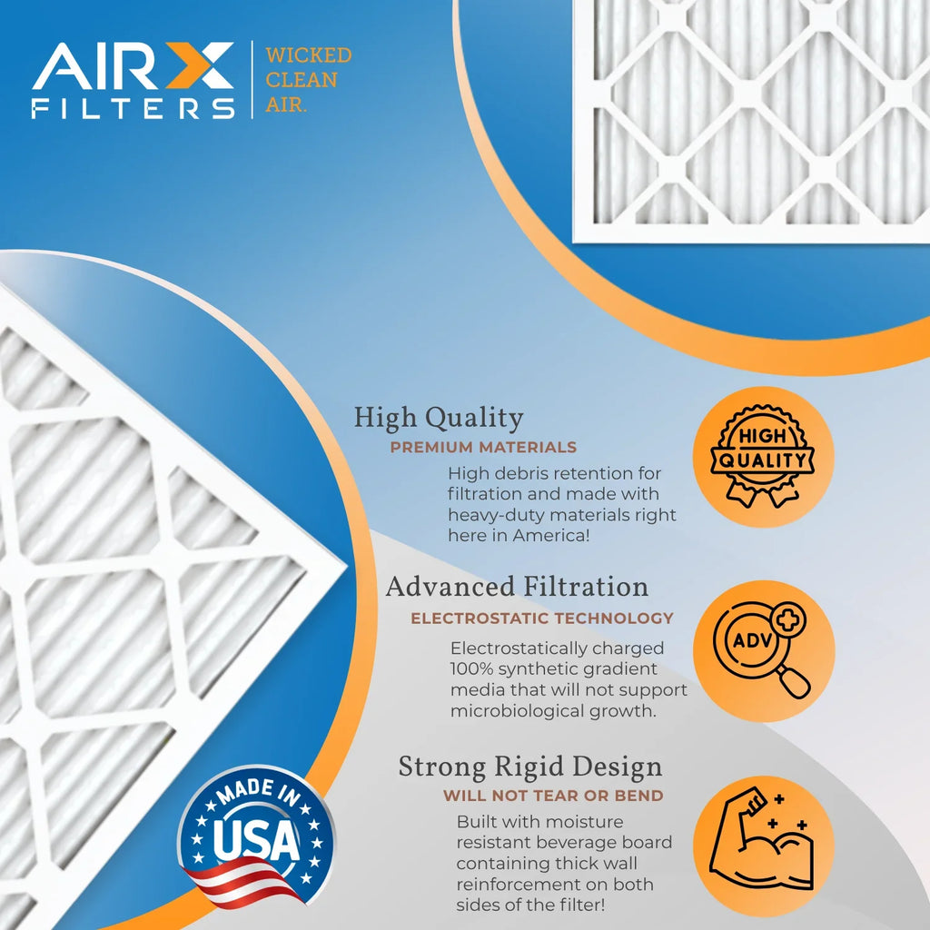 USA HVAC Furnace WICKED FPR Pack MERV 11 Air 1000, FILTERS CLEAN 1200 7 by Conditioner Made 21.5x23.5x1 4 AIR. Electrostatic Air Filters Comparable MPR 21.5x23.5x1 & MPR Pleated Filter Filter AIRX to