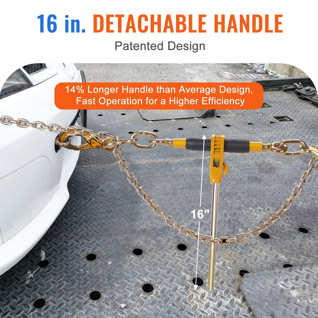 Anti-skid Ratchet Handle, G80 Heavy Duty Chain 38"-12" Pc Hauling VEVOR Down for 12000 Labor-saving Trailer, Binders with lbs Secure Binder, Binders, Load 4 Limit, Flatbed Chain Truck Tie Load Hooks