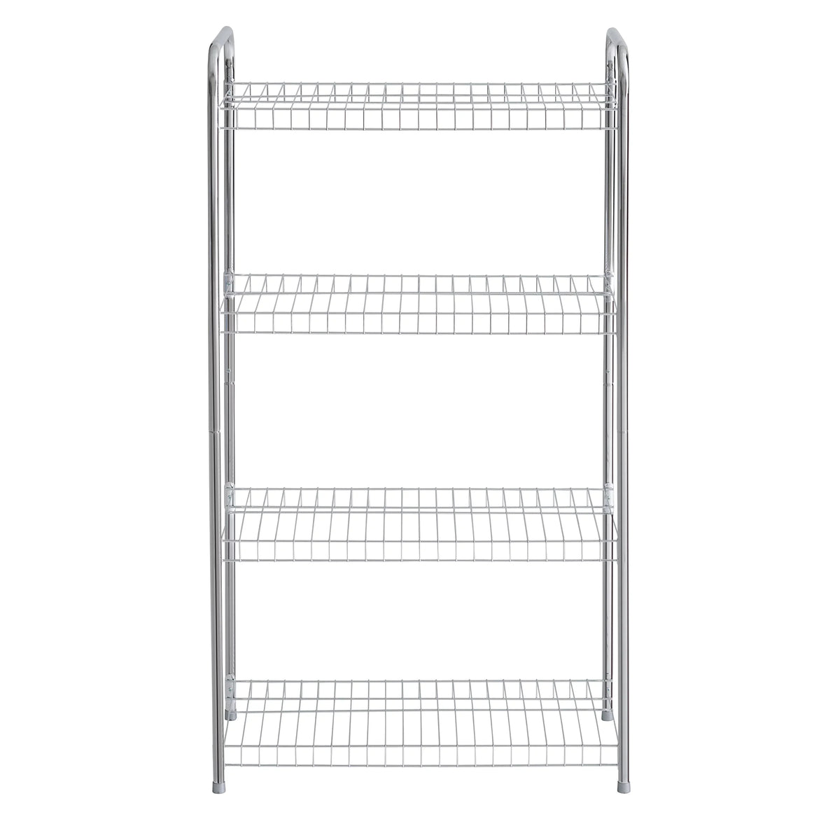 Satin Wire Unit, Multipurpose Rubbermaid 4-Tier Shelving Nickel. Freestanding