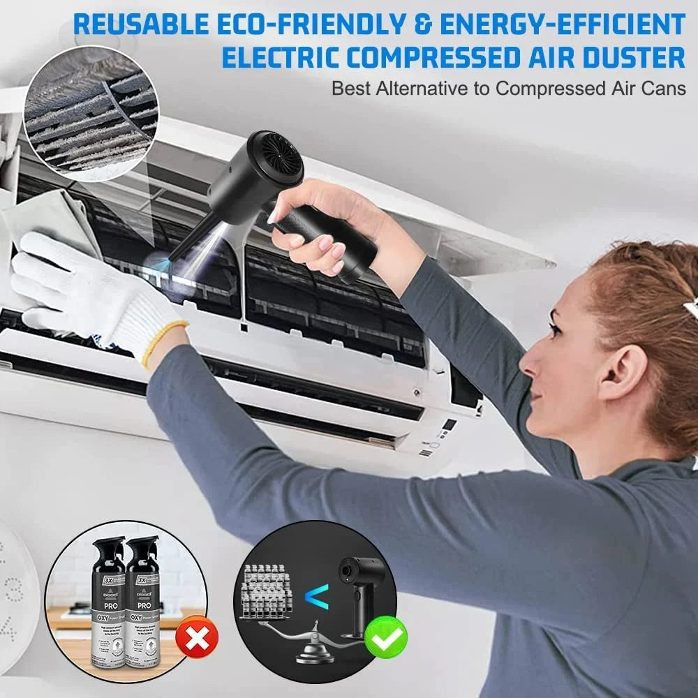Good Computer Replacement Air Keyboard 7600mAh Electric Cans Adjustment, Rechargeable 3 & Air Reusable Compressed Air for for Gears Cleaner Compressed 100000RPM Office, Cordless Duster Duster,