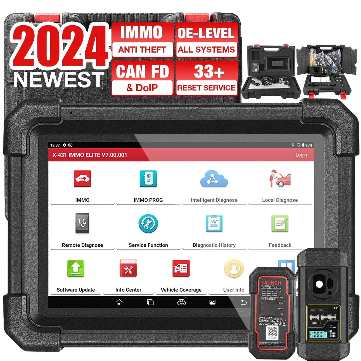 Key Diagnostic X431 2024 Programmer ,CANFD/DOIP,39+ XPROG-3 Systems ELITE Services Launch Newest Tool Car Scan IMMO with All