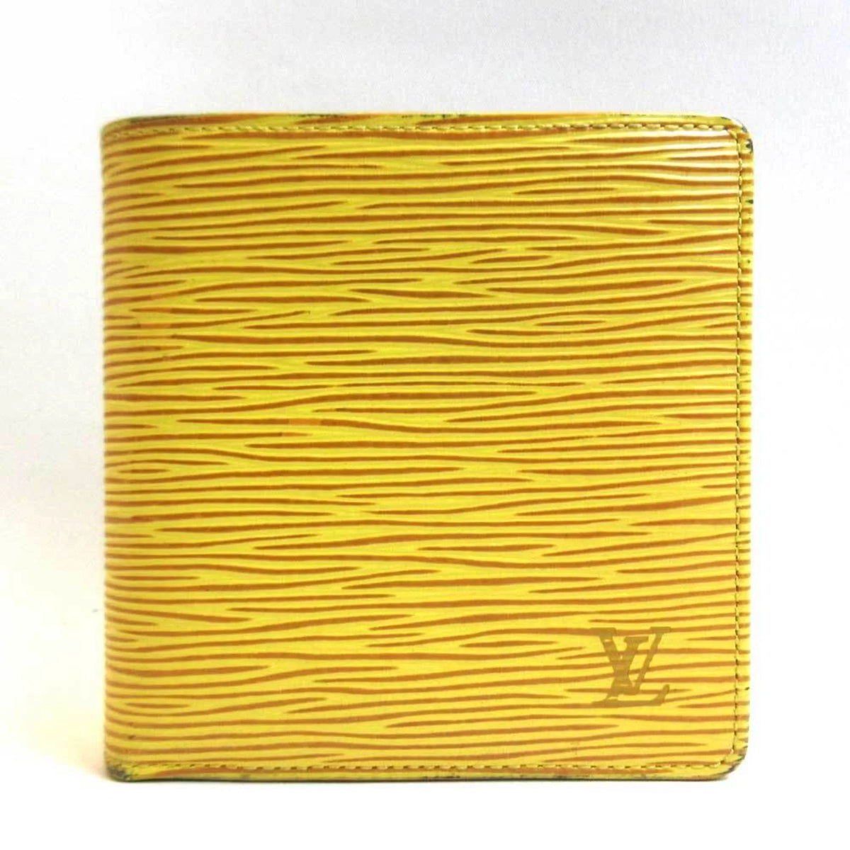 Credit Mini Epi Vuitton Wallet Folded Ladies Square Pre-Owned Louis Portobier M63549 Yellow Tassili Cult (Good)
