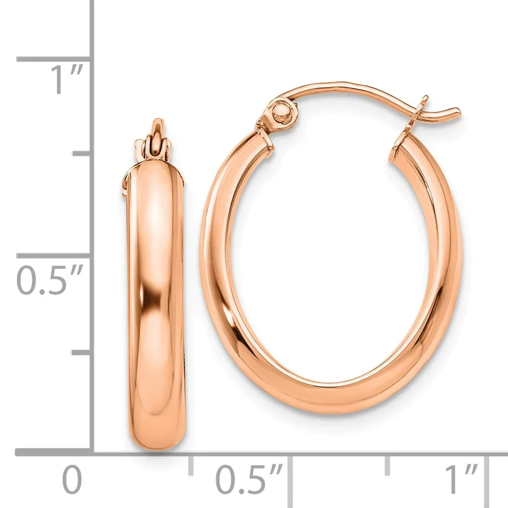 for and Earrings; Real Polished Rose and Oval for Men Gold Adults Women Hoop 14kt Tube Teens;