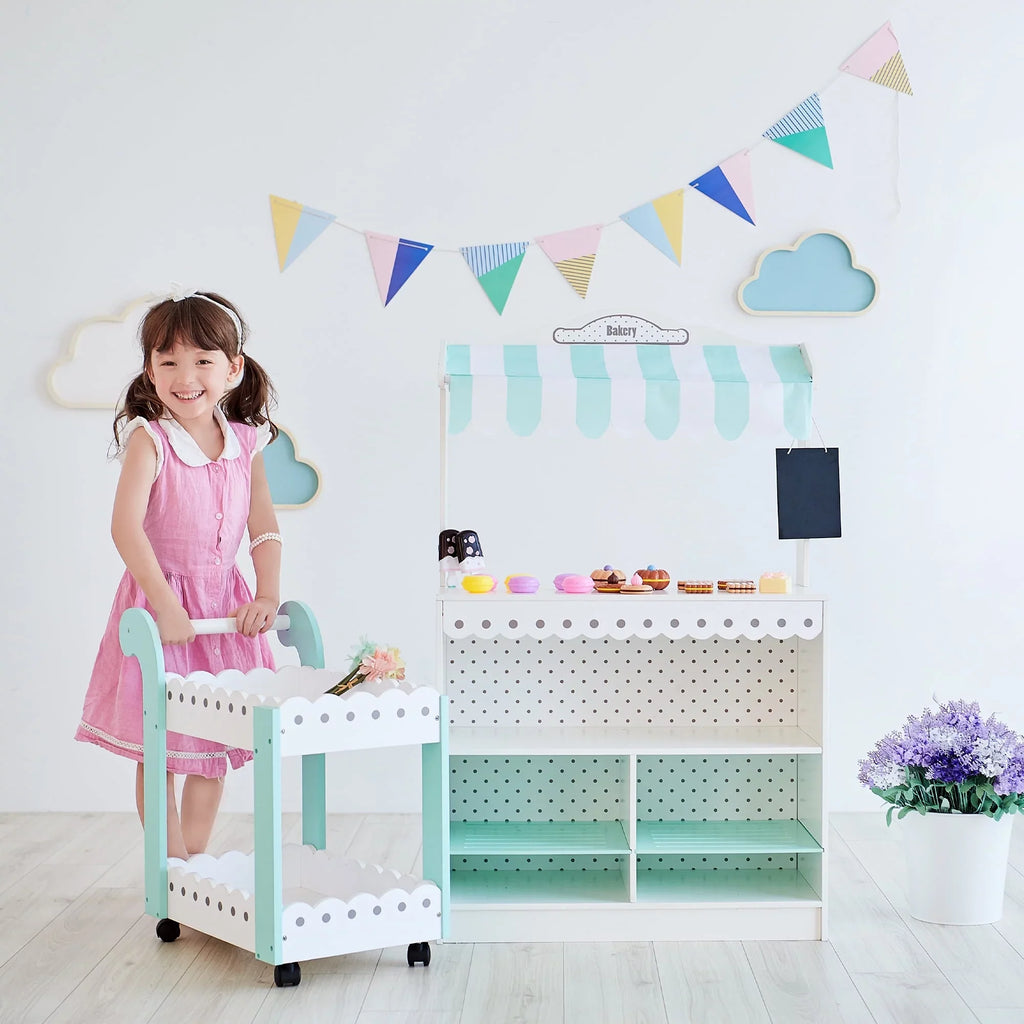 My Wooden Dream Set Teamson Bakery Cart Kids Pastry Play Shop and