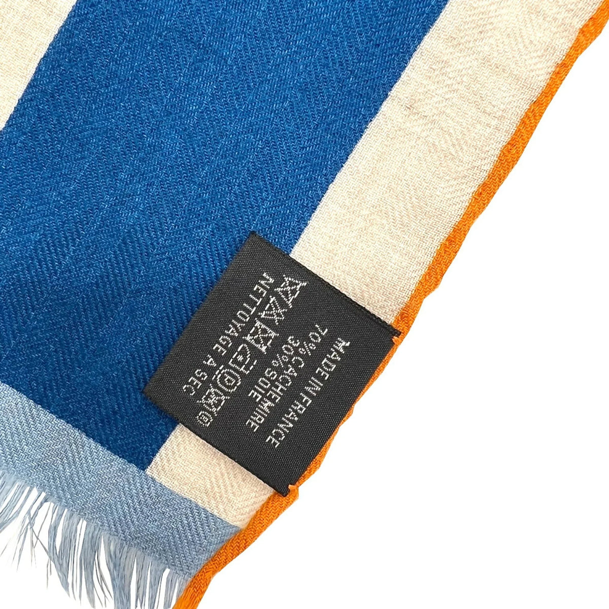 Hermes 2022 Cashmere New) Women's Spring/Summer Rectangle Stole Natural Silk Jaune HERMES Scarf Collection 22SS Marine (Like Pre-Owned Men's