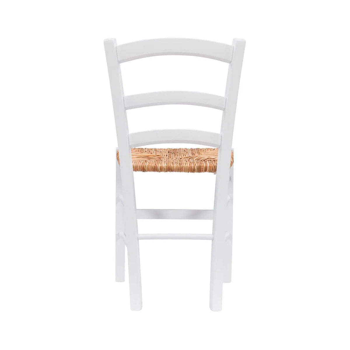 Linon White Karsyn Set Side Rush in Chairs Back of Seat Finish Two Ladder Wood