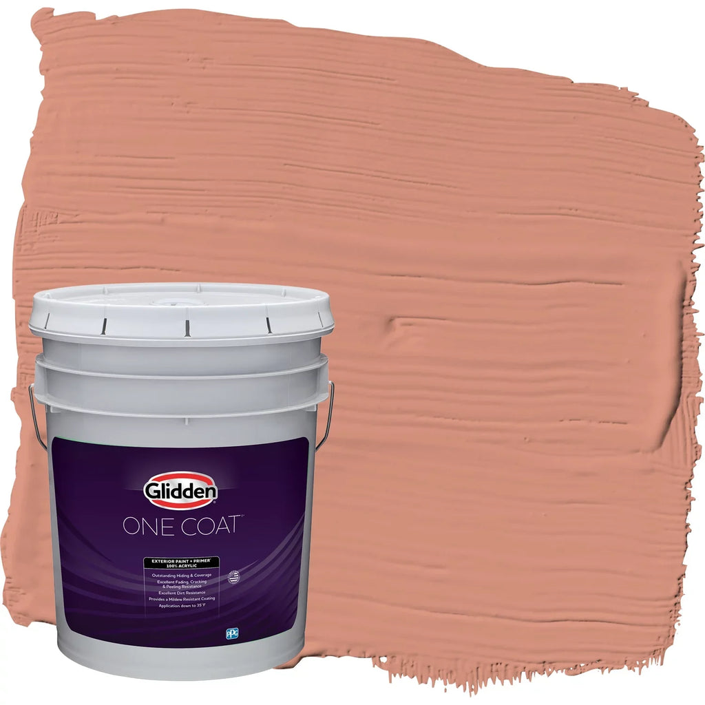 Orange Essential Glidden 5 Exterior One Primer Coat / + Gallons Semi-Gloss, Paint Orange,