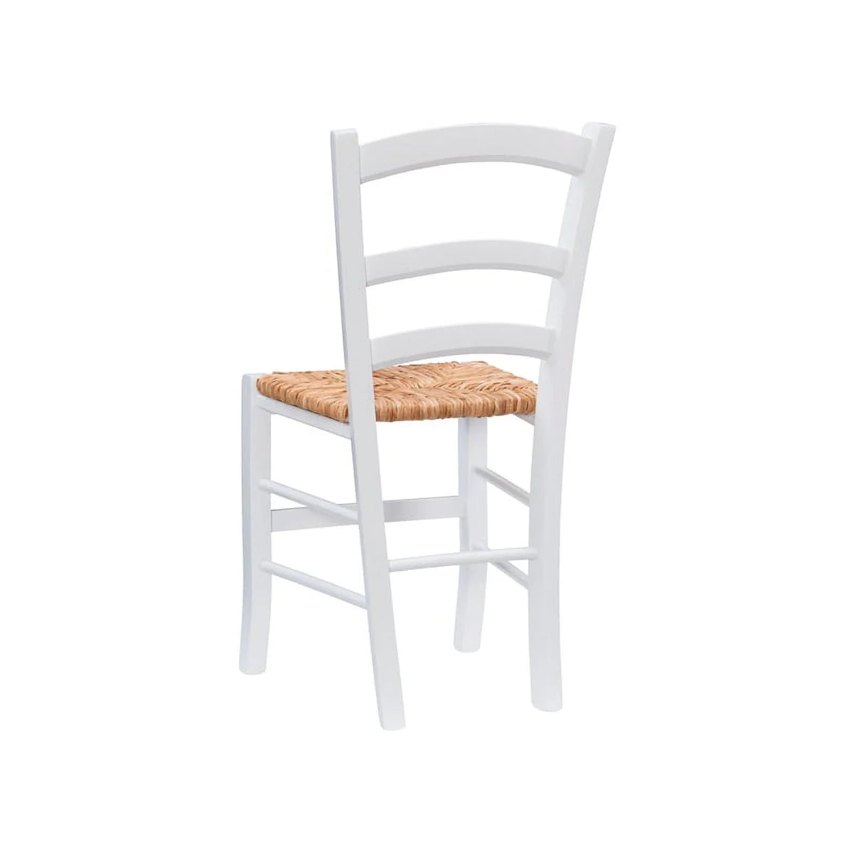 Linon White Karsyn Set Side Rush in Chairs Back of Seat Finish Two Ladder Wood