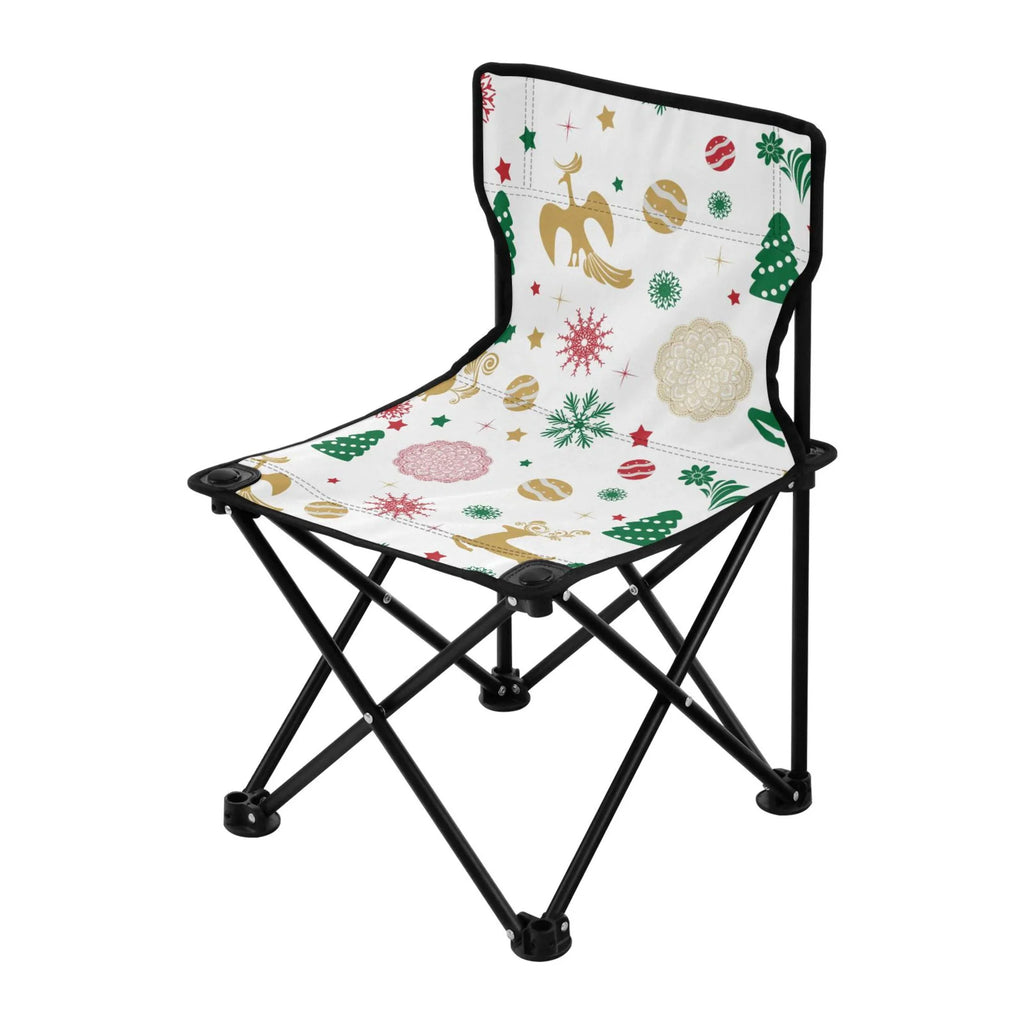 Christmas with Chair Outdoor Carry Chair Lawn Snowflakes 220LBS Camping to Portable Chair Stars Fishing Deer Support Beach Folding Bag Chair
