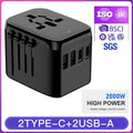 Universal Adapter Travel International USB+2 Plug Converter AICase Power Outlet 2 USB C