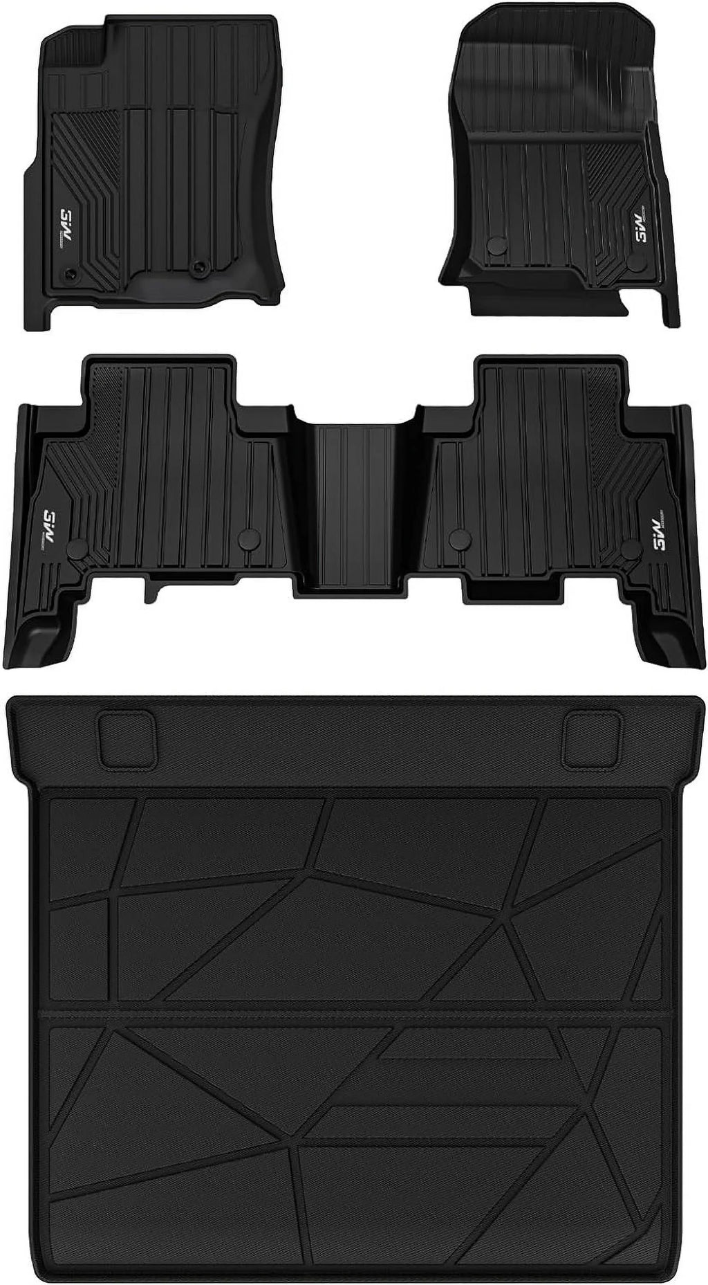 Full Row 4Runner 2014-2022 For 4Runner Mats Liners 3W Seat Fit Cargo Toyota Black 1st & 2013-2024/Lexus Set Mat & GX460 Trunk Car Floor Fit for Mats and GX460) Custom 5 Floor Liner 2nd &