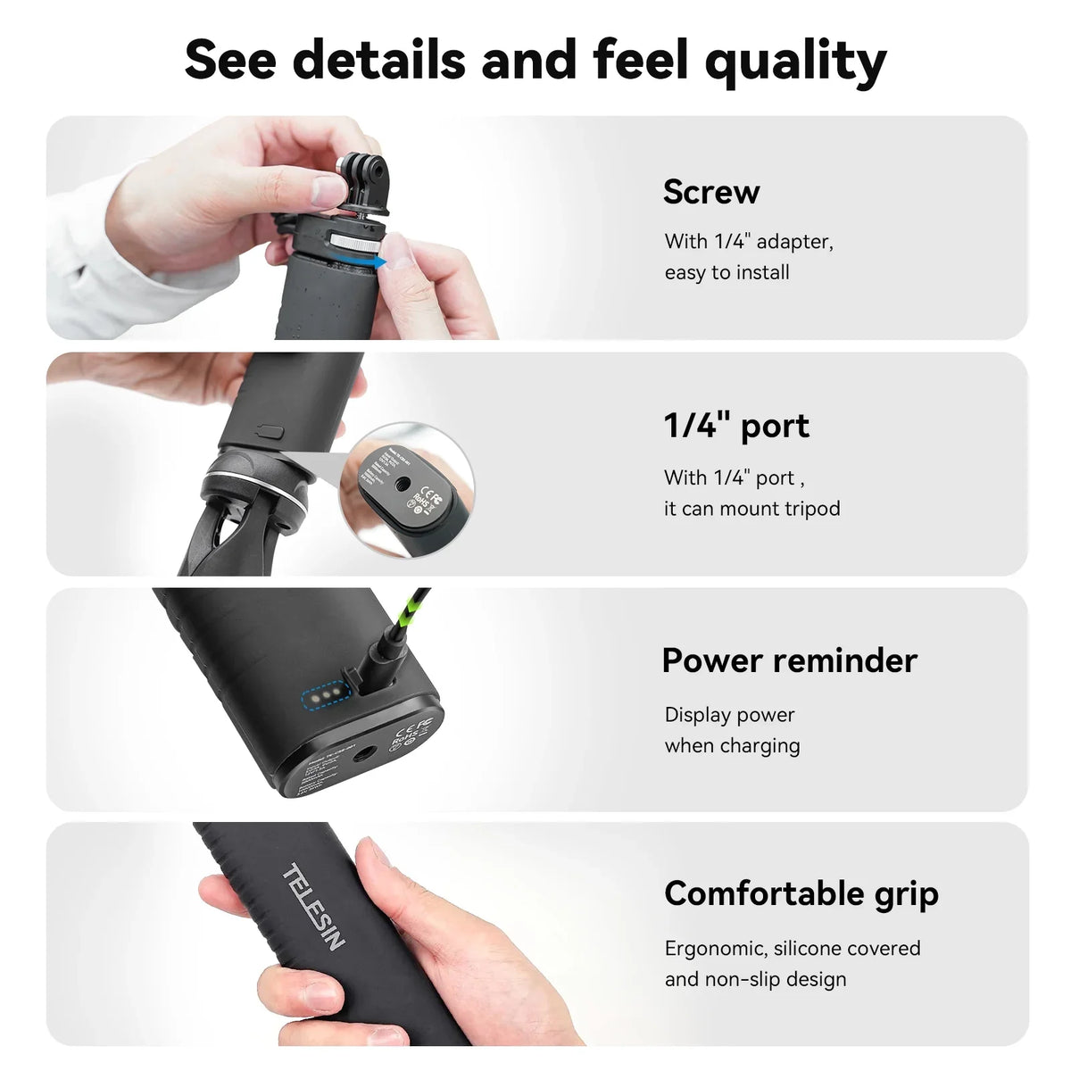 1/4 Stick With 1/4 Stick Inch Selfie Stick Qisuo With Reable Screw Inch Pole /pd3.0 Te-css-001 Laoshe With Dsfen 1/4 Stick Pole Stick,Pole