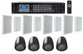 6-Zone Slim Speakers Wall JBL Restaurant/Bar/Cafe Amplifier+4 Pendant+8 White 4