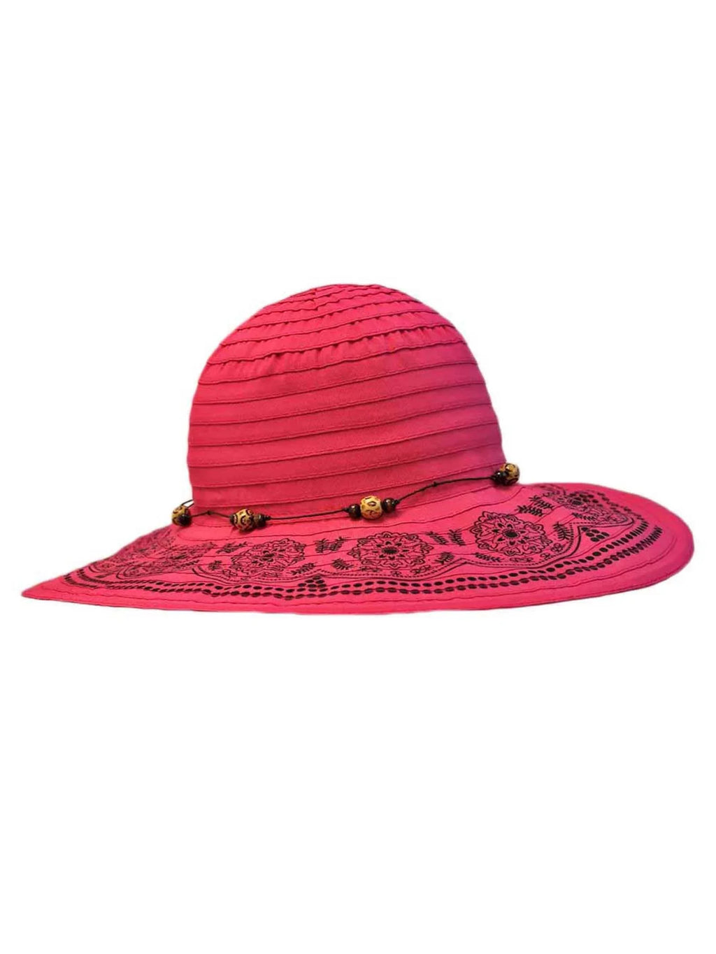 Trim Hot Elegant Pink Hat Floppy With