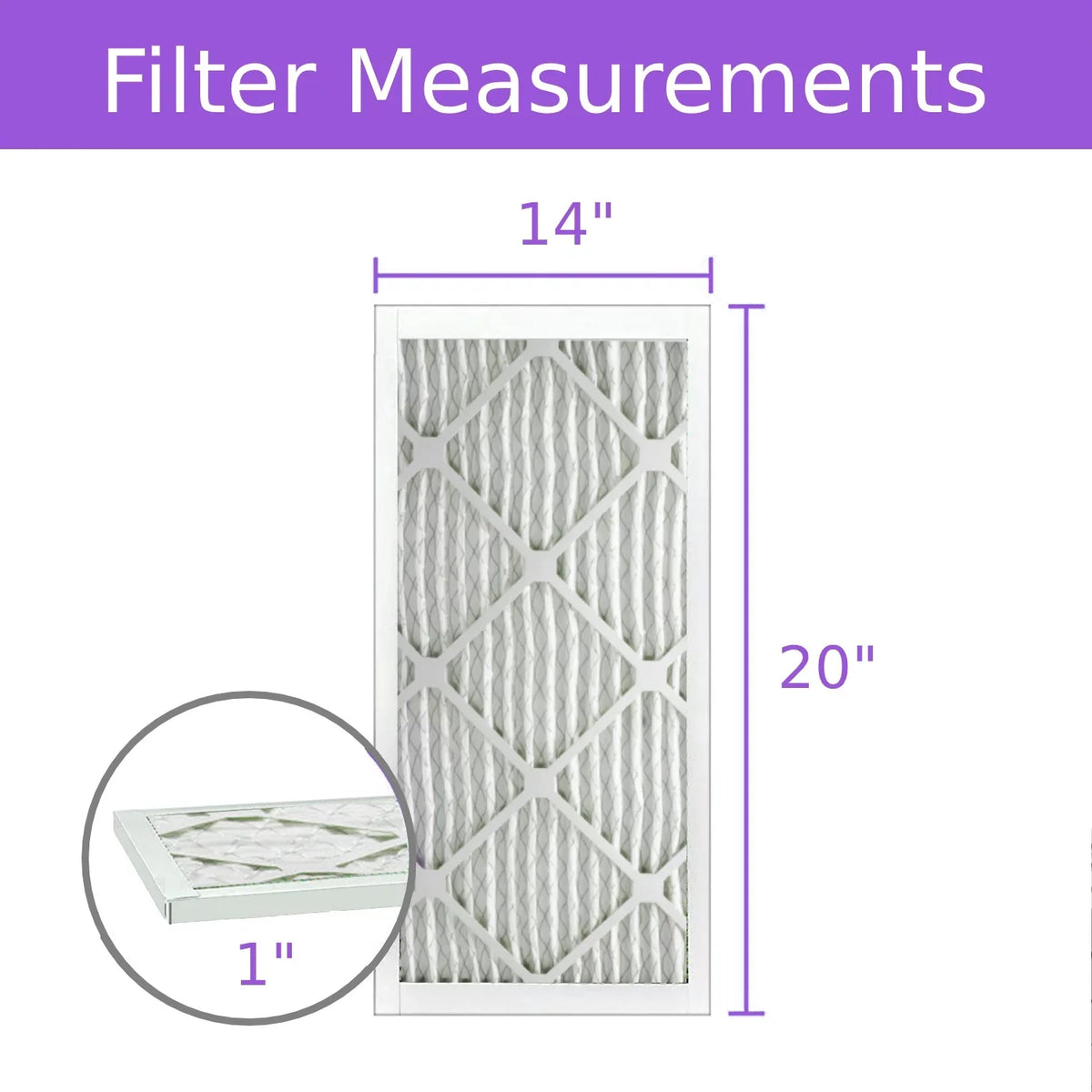Pack) (6 8, MERV Extended DMK80 14x20x1, Air Pleated Mechanical Filter, Surface Purolator