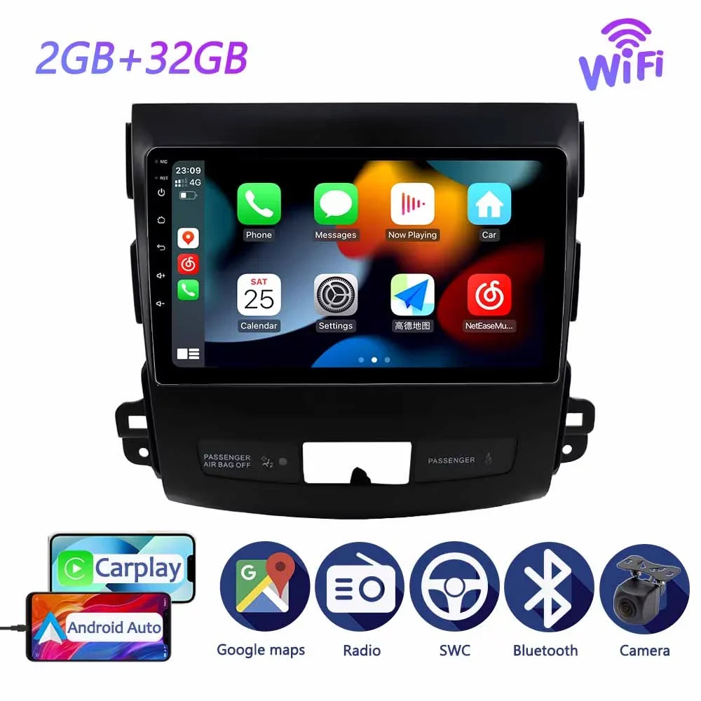 2013 Navgation 2 CW0W 2005 Outlander Player Screen Car Radio Multimedia Carplay - Android Mitsubishi GPS For Android Auto