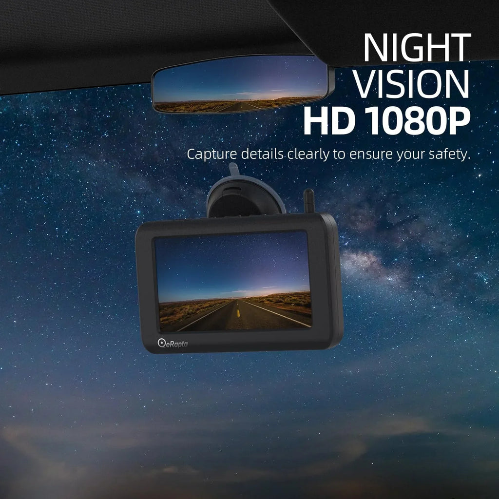 DIY No Solar 1080P Camera Wireless Waterproof Drilling 1 X5 HD eRapta 5'' Magnetic Installation Backup Monitor Min