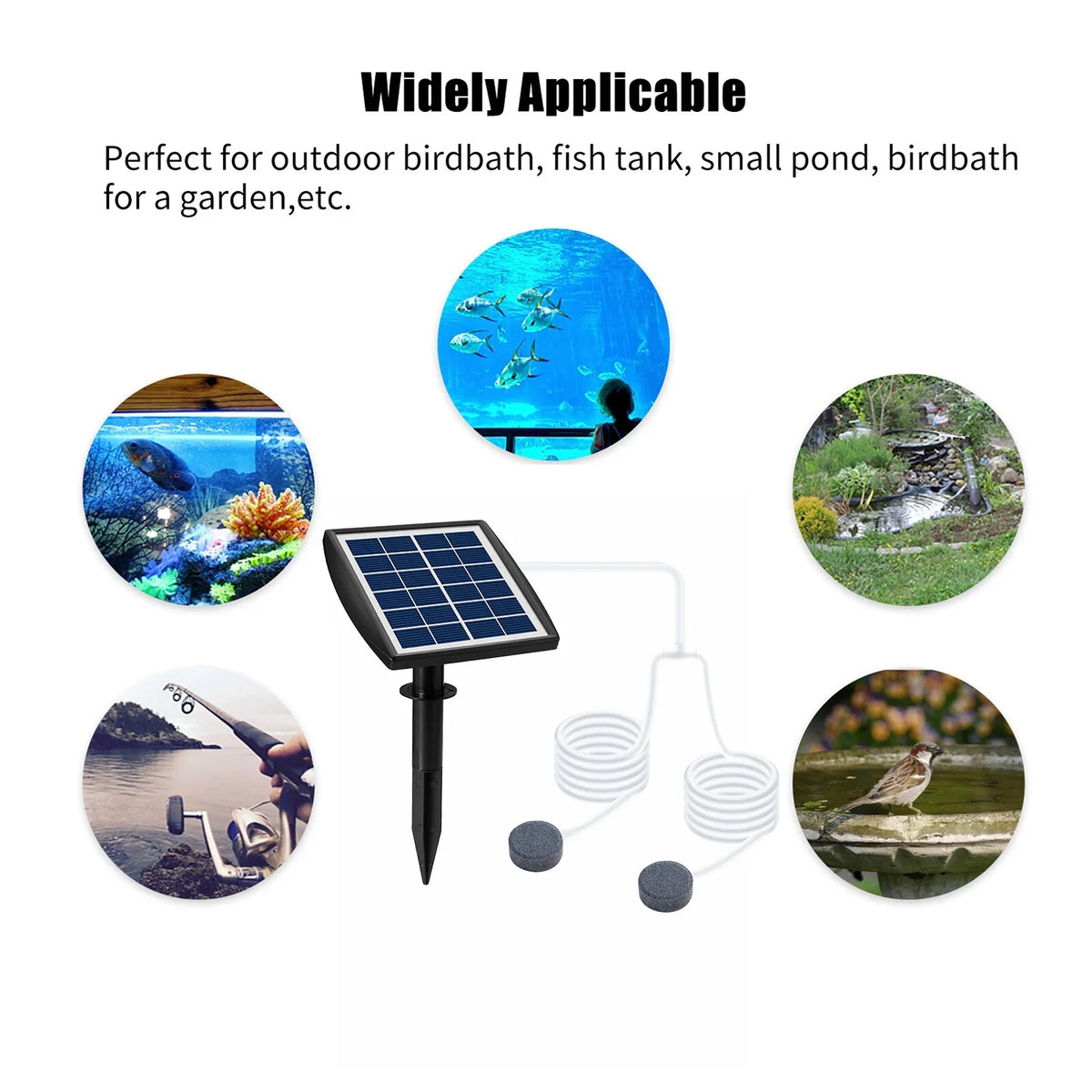 Pump Pipe Solar Pump Pond Air Pump Fish Aerator Fish Aerator Pool 2w Solar Air 6v 2 pump,8.2ft With Aerator Bubble Air Pool Solar 2w Maiju Oxygenation Pump 2